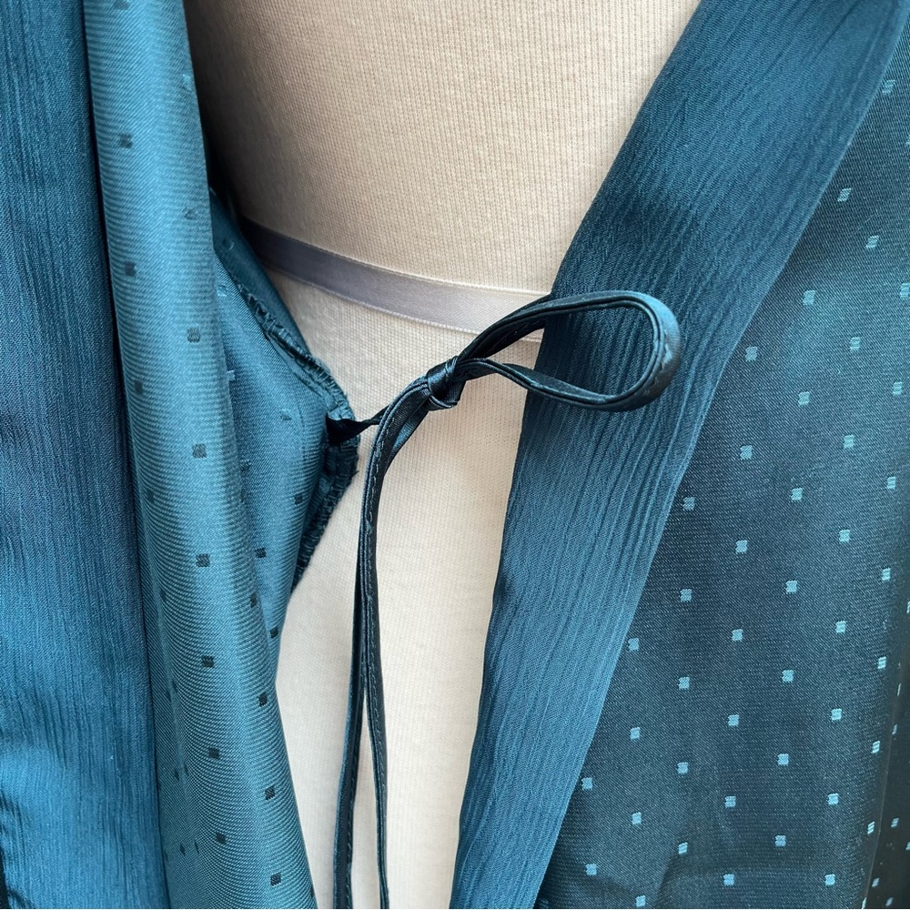Vintage Y2K Teal Satin Robe | Jessica | Size M - Picture 8 of 9